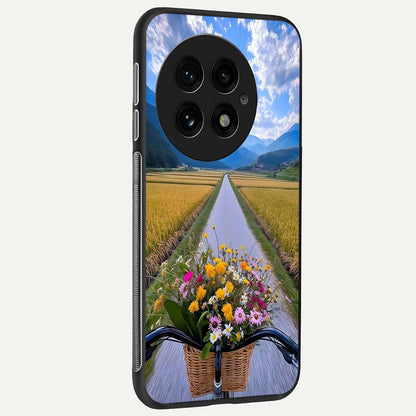  Golden Field Journey back cover For OnePlus 13 slim fit glass case with vibrant aesthetic design