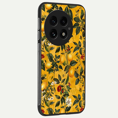 Golden Lemon Field back cover For OnePlus 13 slim fit glass case with vibrant aesthetic design