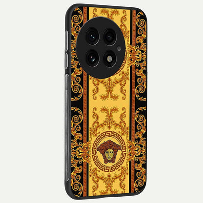 Golden Royal Heritage back cover For OnePlus 13 slim fit glass case with vibrant aesthetic design
