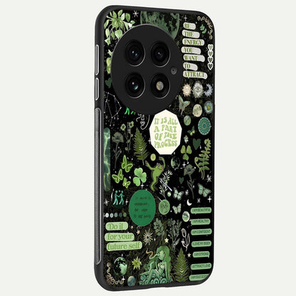  Green Mandala Pattern back cover For OnePlus 13 slim fit glass case with vibrant aesthetic design