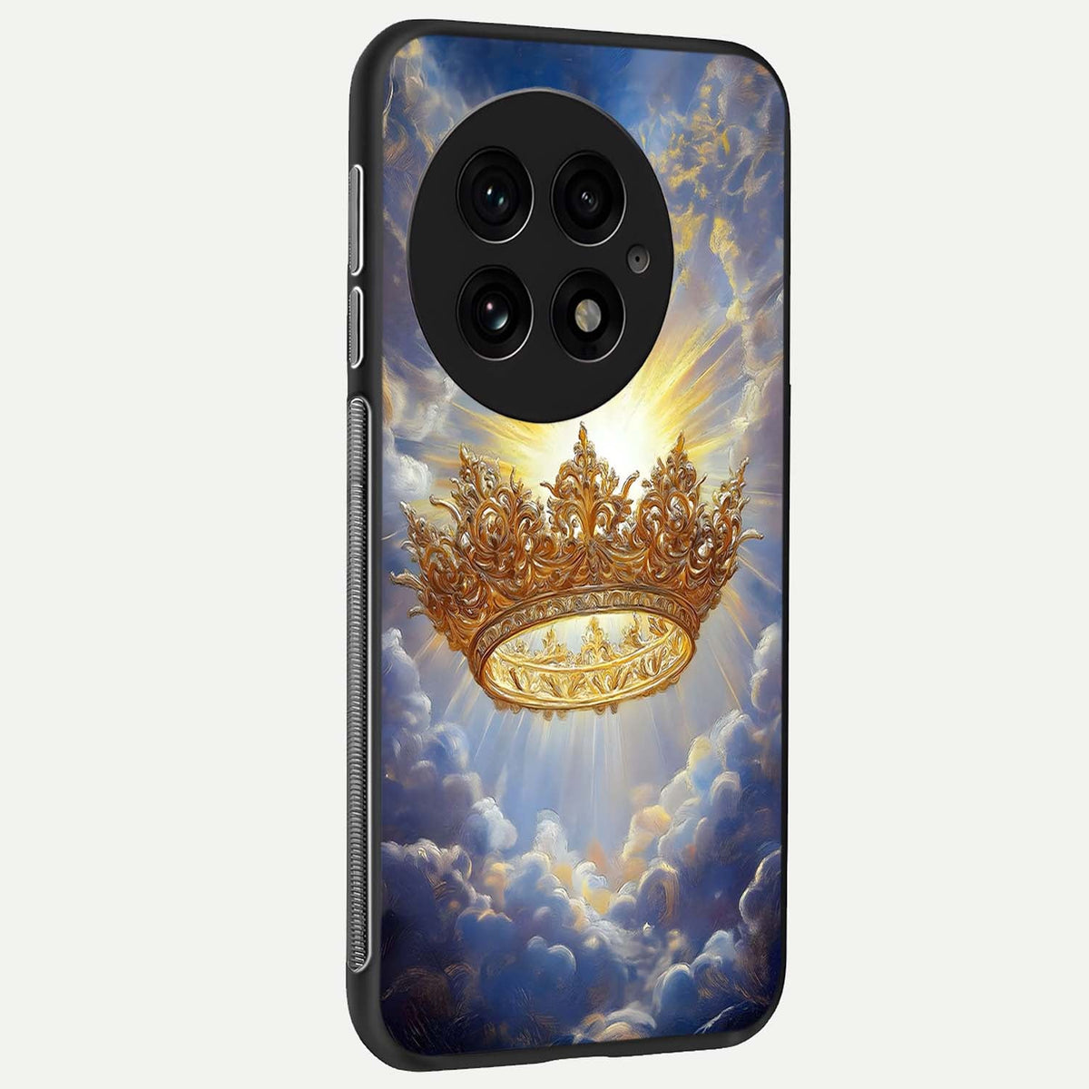  Heavenly Crown Light back cover For OnePlus 13 slim fit glass case with vibrant aesthetic design
