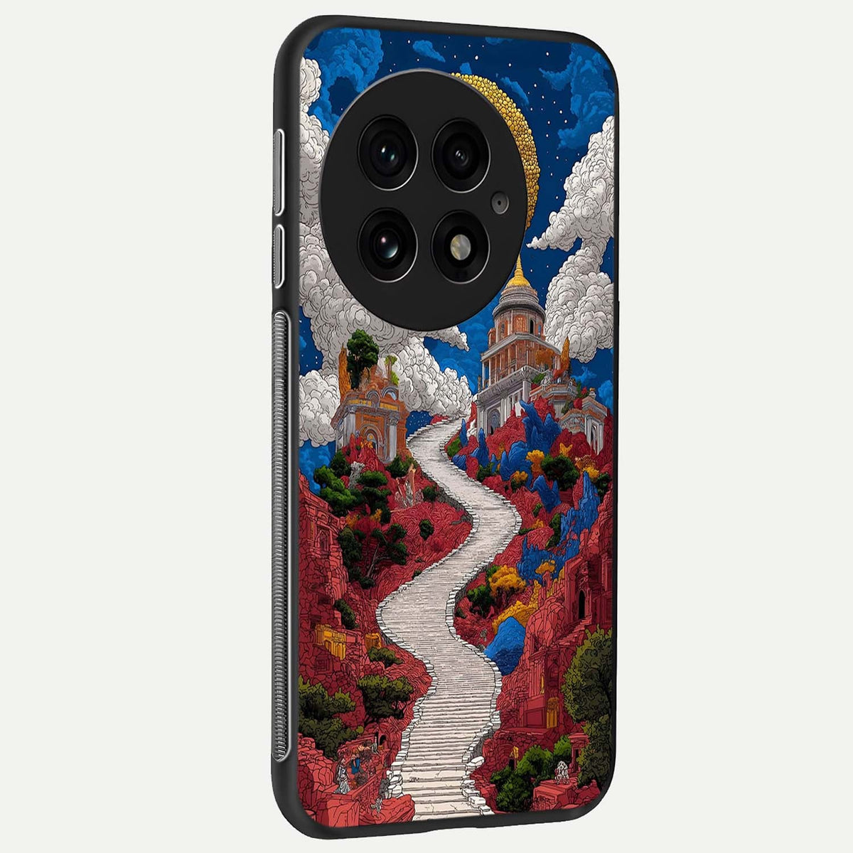  Heavenly Moon Path back cover For OnePlus 13 slim fit glass case with vibrant aesthetic design