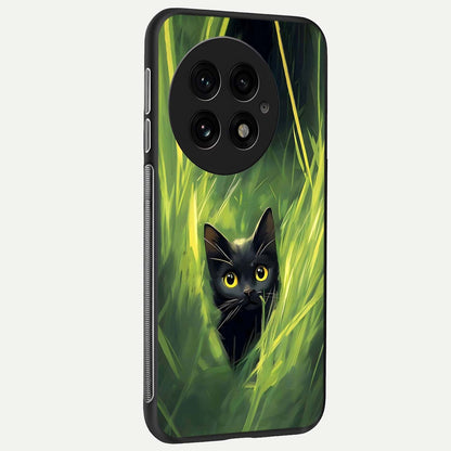  Hidden Cat Whisper back cover For OnePlus 13 slim fit glass case with vibrant aesthetic design