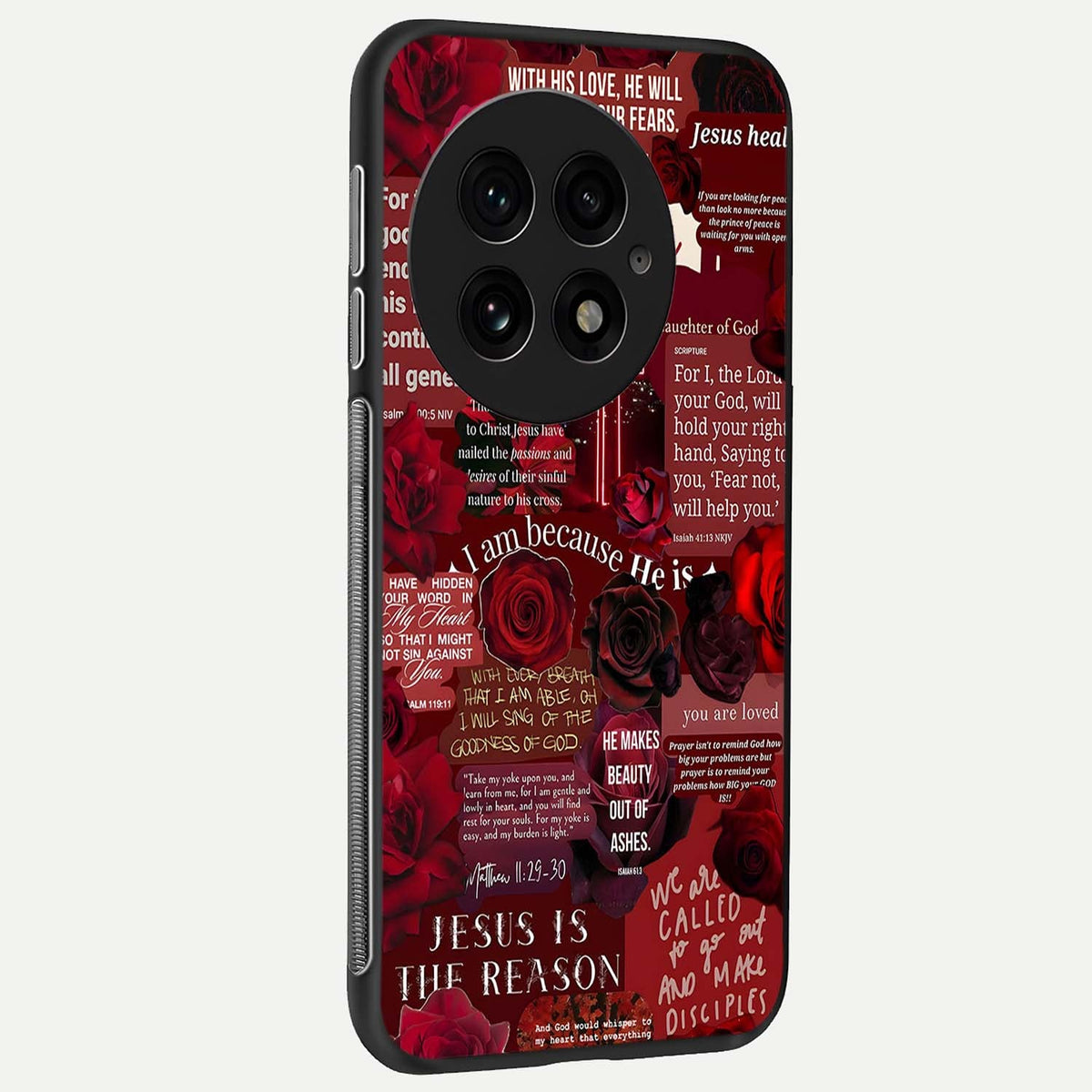 Jesus Love Heals back cover For OnePlus 13 slim fit glass case with vibrant aesthetic design