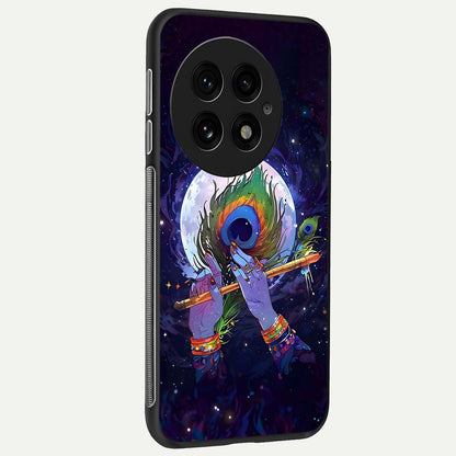  Krishna Hands Art back cover For OnePlus 13 slim fit glass case with vibrant aesthetic design