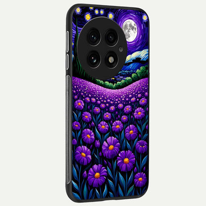  Lavender Moon Field back cover For OnePlus 13 slim fit glass case with vibrant aesthetic design