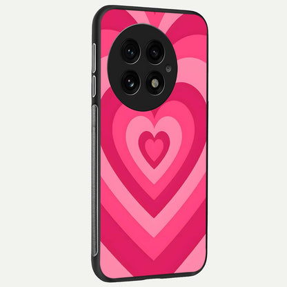  Layered Love Hearts back cover For OnePlus 13 slim fit glass case with vibrant aesthetic design