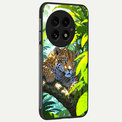  Leopard in Jungle back cover For OnePlus 13 slim fit glass case with vibrant aesthetic design