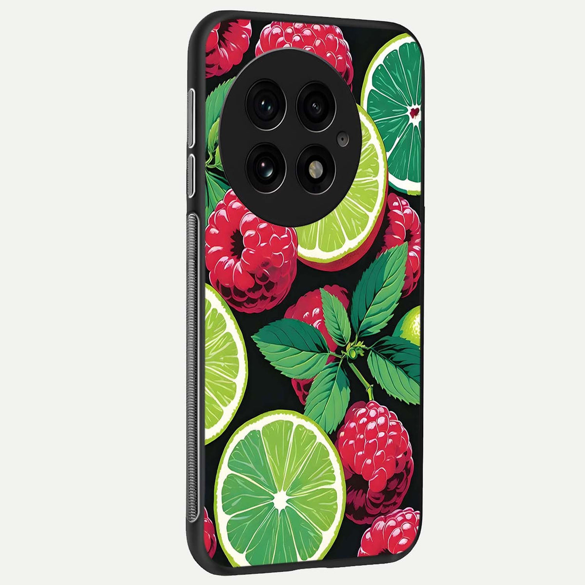  Lime and Raspberry Pattern back cover For OnePlus 13 slim fit glass case with vibrant aesthetic design