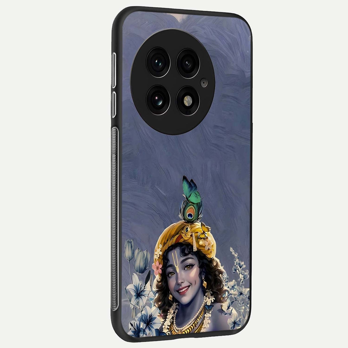  Lord Krishna back cover For OnePlus 13 slim fit glass case with vibrant aesthetic design