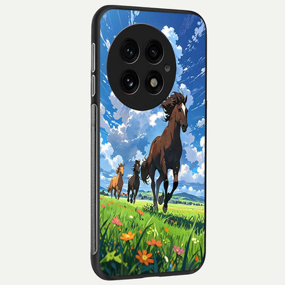  Majestic Horses Galloping back cover For OnePlus 13 slim fit glass case with vibrant aesthetic design