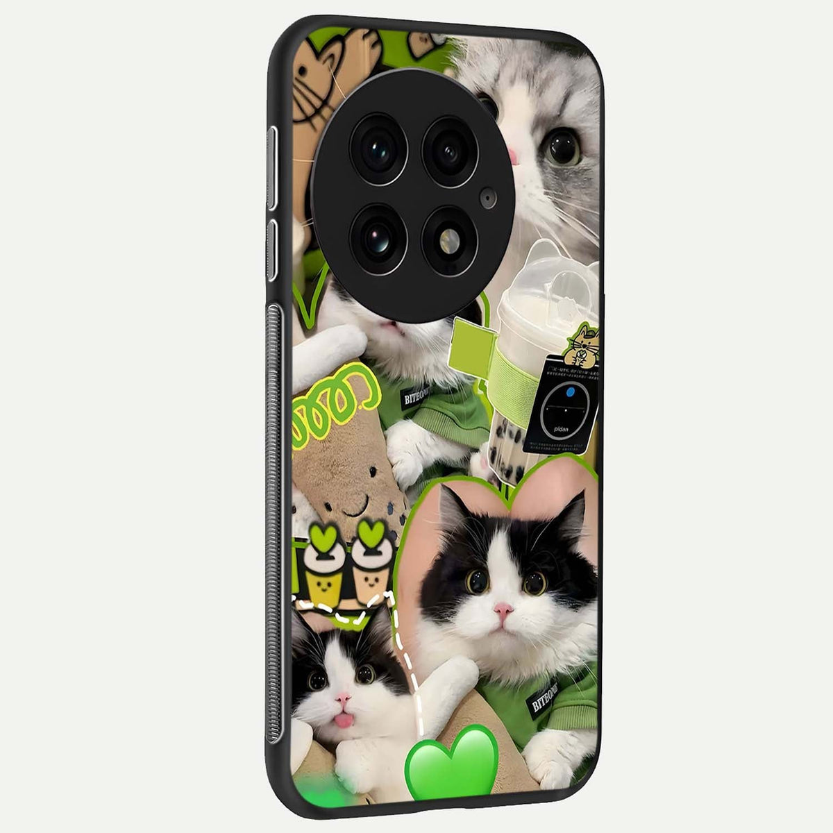  Matcha Cats Mood back cover For OnePlus 13 slim fit glass case with vibrant aesthetic design