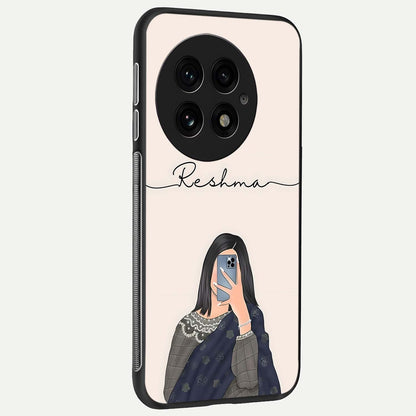  Mirror Mood Muse With Custom Name back cover For OnePlus 13 slim fit glass case with vibrant aesthetic design