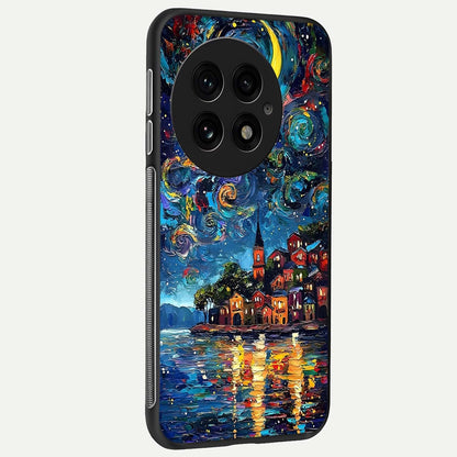  Moonlight Harbor Glow back cover For OnePlus 13 slim fit glass case with vibrant aesthetic design