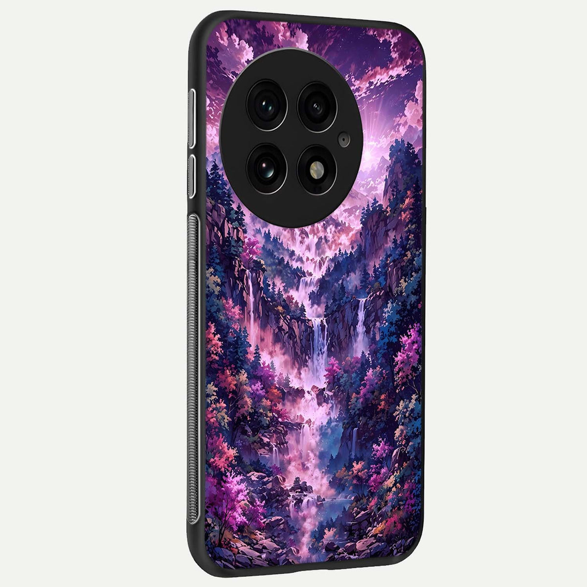  Mystic Cascade Peaks back cover For OnePlus 13 slim fit glass case with vibrant aesthetic design
