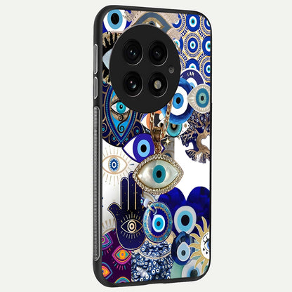  Mystic Charm Eye back cover For OnePlus 13 slim fit glass case with vibrant aesthetic design