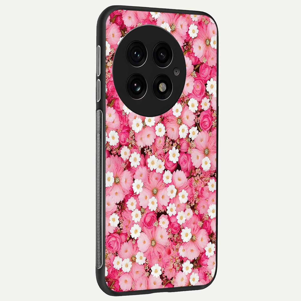  Pink Daisy Bliss back cover For OnePlus 13 slim fit glass case with vibrant aesthetic design