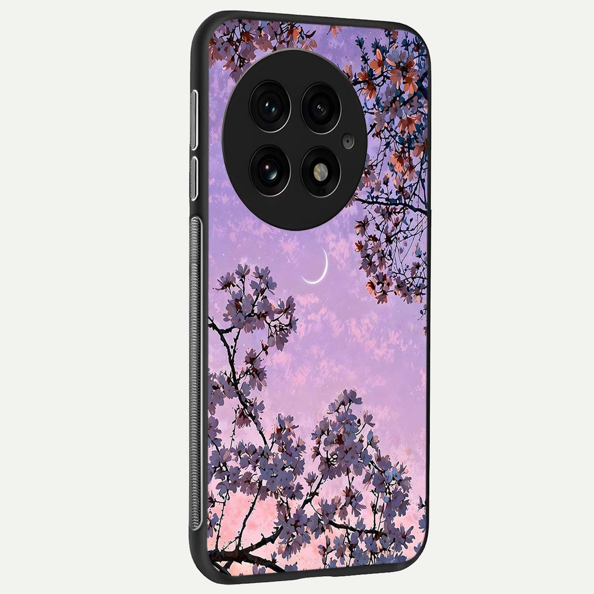  Purple Serenity Moon back cover For OnePlus 13 slim fit glass case with vibrant aesthetic design