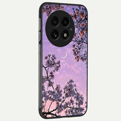  Purple Serenity Moon back cover For OnePlus 13 slim fit glass case with vibrant aesthetic design