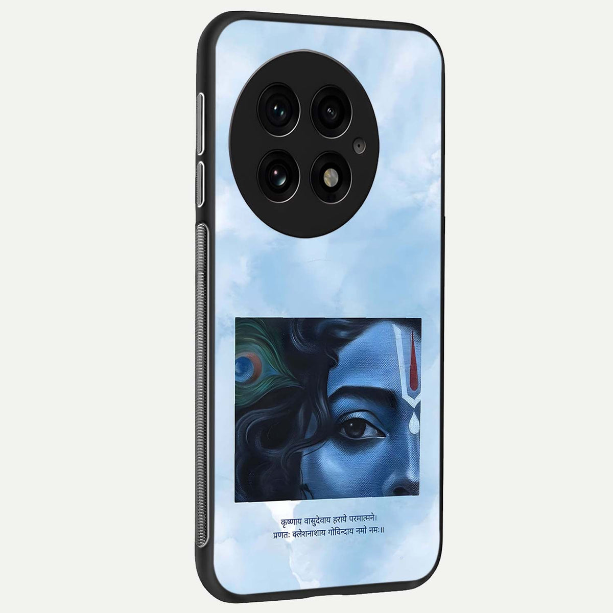  Spiritual Krishna back cover For OnePlus 13 slim fit glass case with vibrant aesthetic design