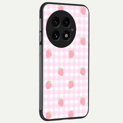  Strawberry Picnic Love back cover For OnePlus 13 slim fit glass case with vibrant aesthetic design