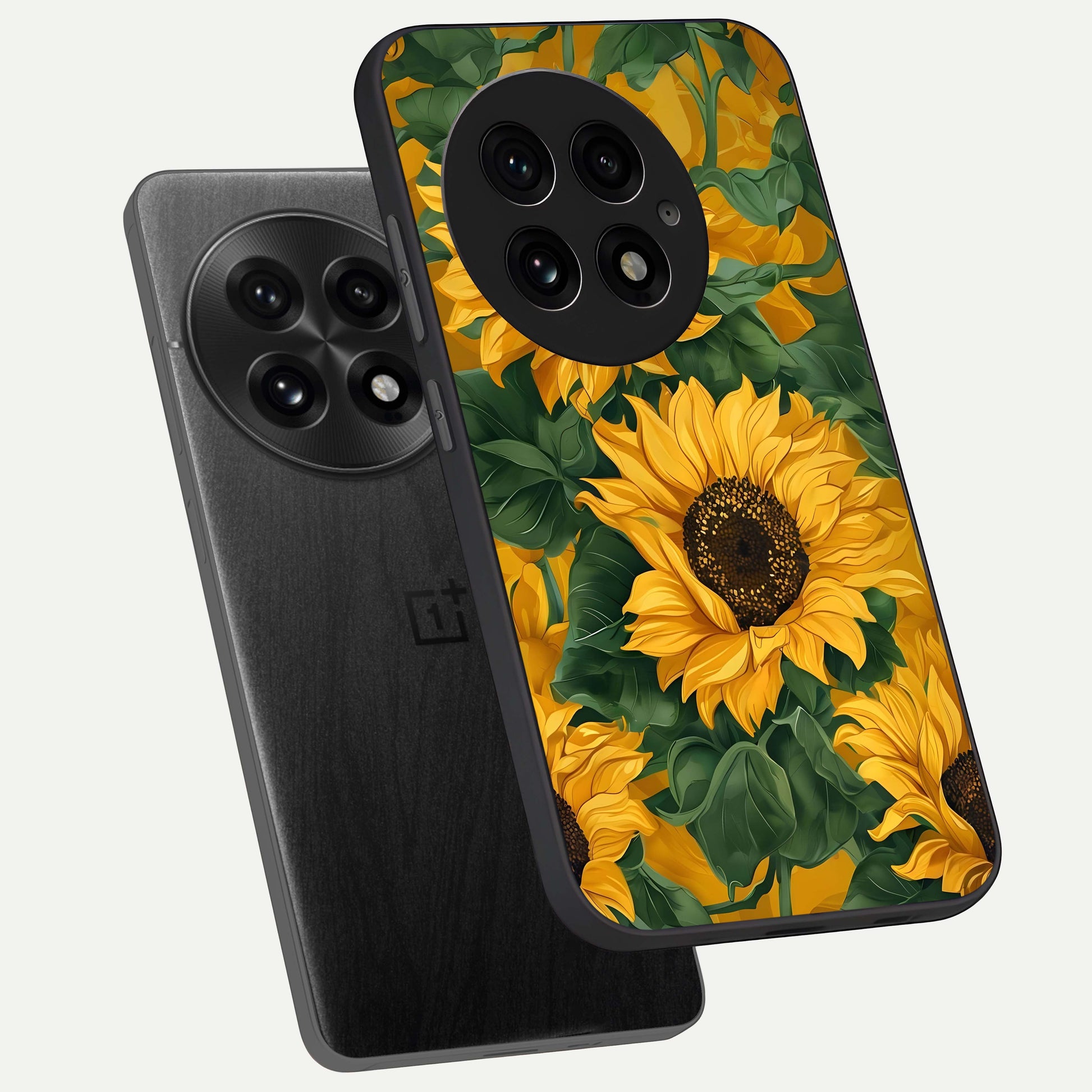 Bright Sunflower Bloom Glass Case displayed upright for vibrant floral visibility and premium finish.