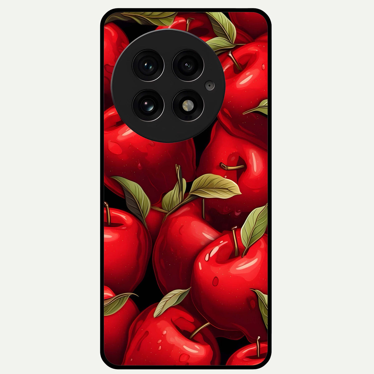  Apple Pattern Glass Case For OnePlus 13 back cover – full design glossy printed glass finish