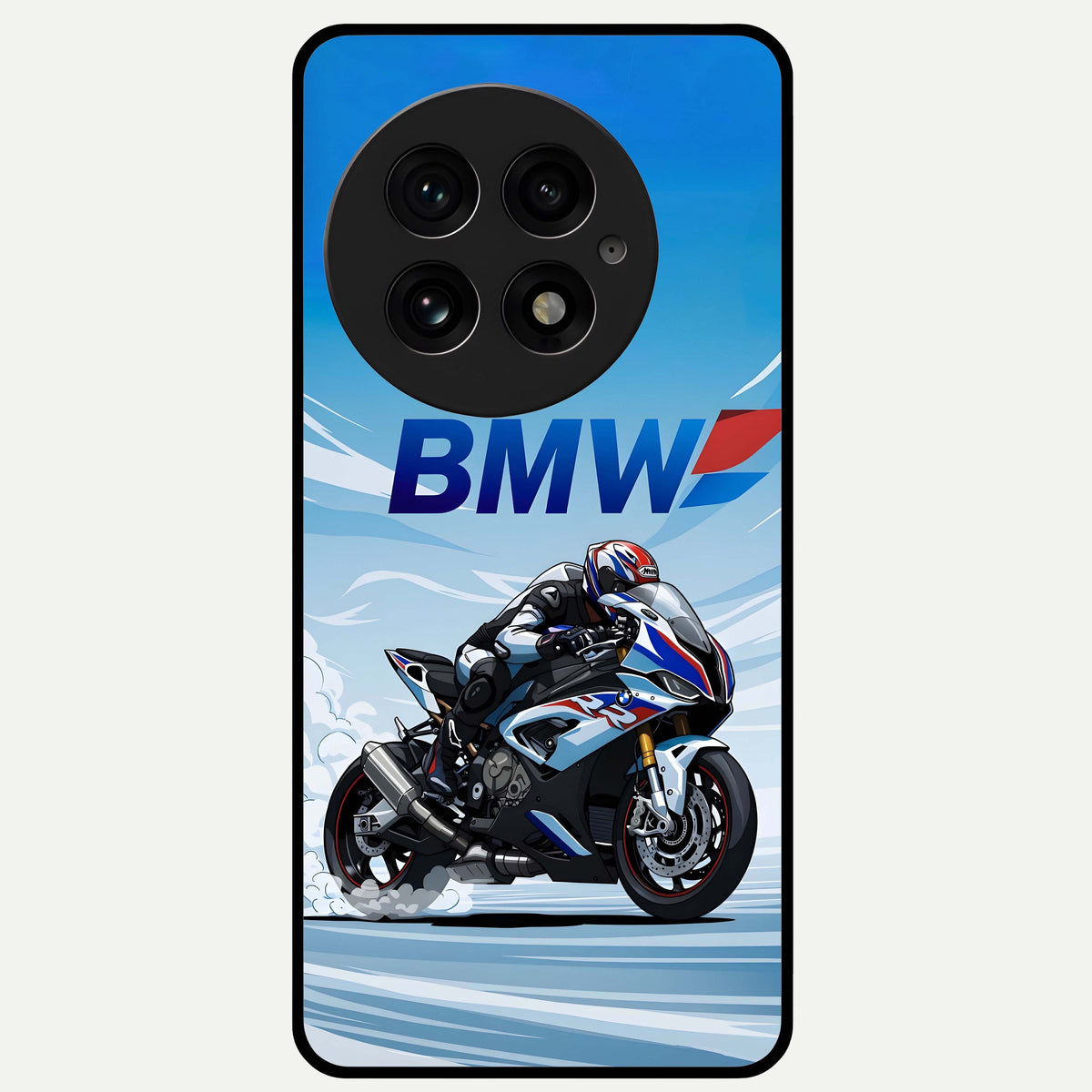  BMW Power Drift Glass Case For OnePlus 13 back cover – full design glossy printed glass finish