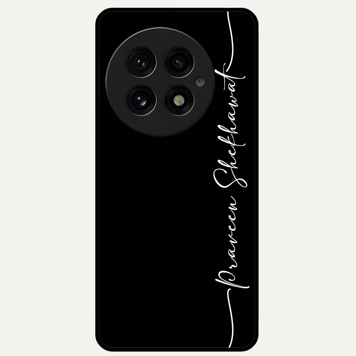  Black Tune Custom Name Glass Case For OnePlus 13 back cover – full design glossy printed glass finish
