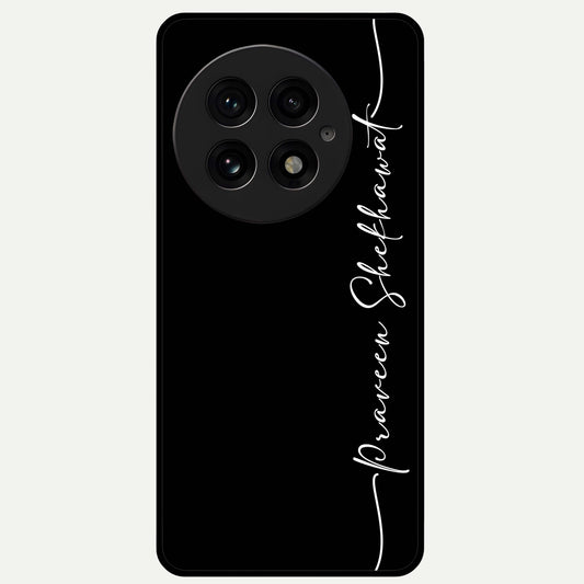  Black Tune Custom Name Glass Case For OnePlus 13 back cover – full design glossy printed glass finish