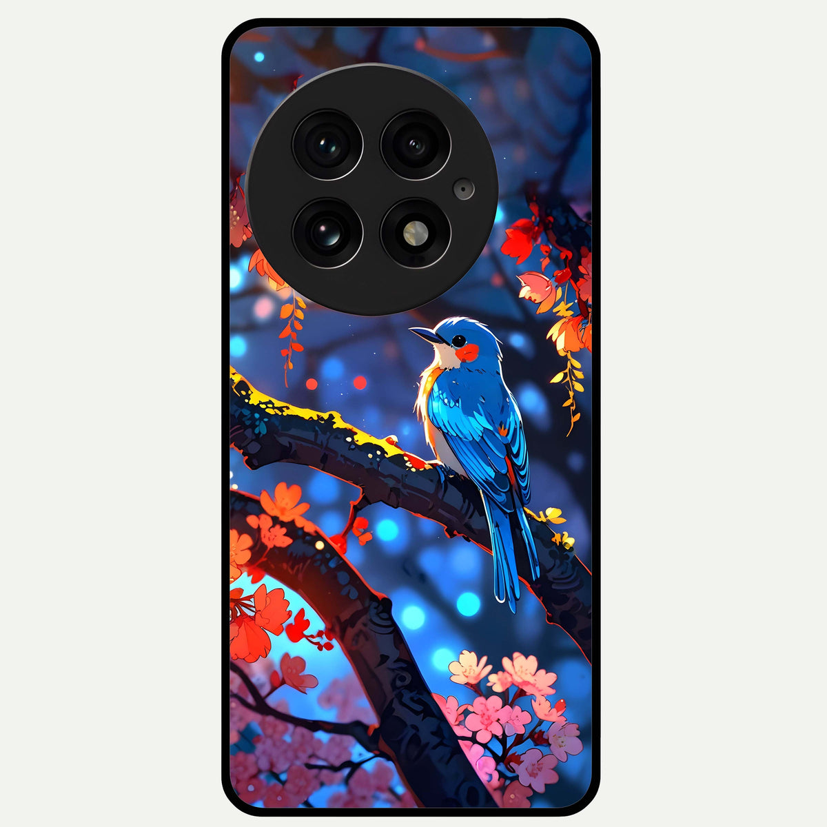  Blooming Water Drift Glass Case For OnePlus 13 back cover – full design glossy printed glass finish