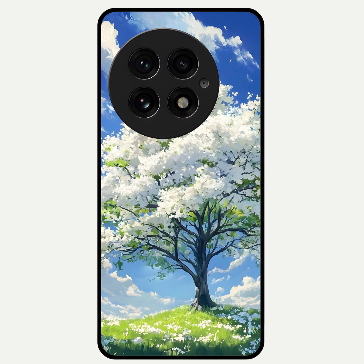  Blossom Sky Serenity Glass Case For OnePlus 13 back cover – full design glossy printed glass finish