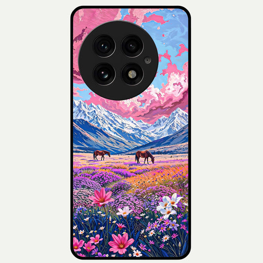  Blossom Valley Dream Glass Case For OnePlus 13 back cover – full design glossy printed glass finish