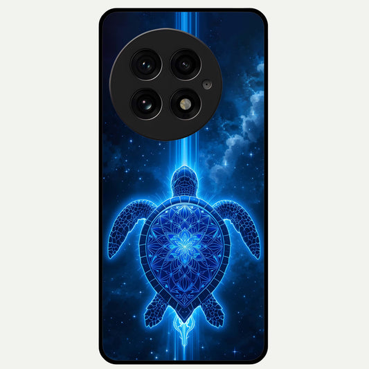  Blue Galaxy Turtle Glass Case For OnePlus 13 back cover – full design glossy printed glass finish