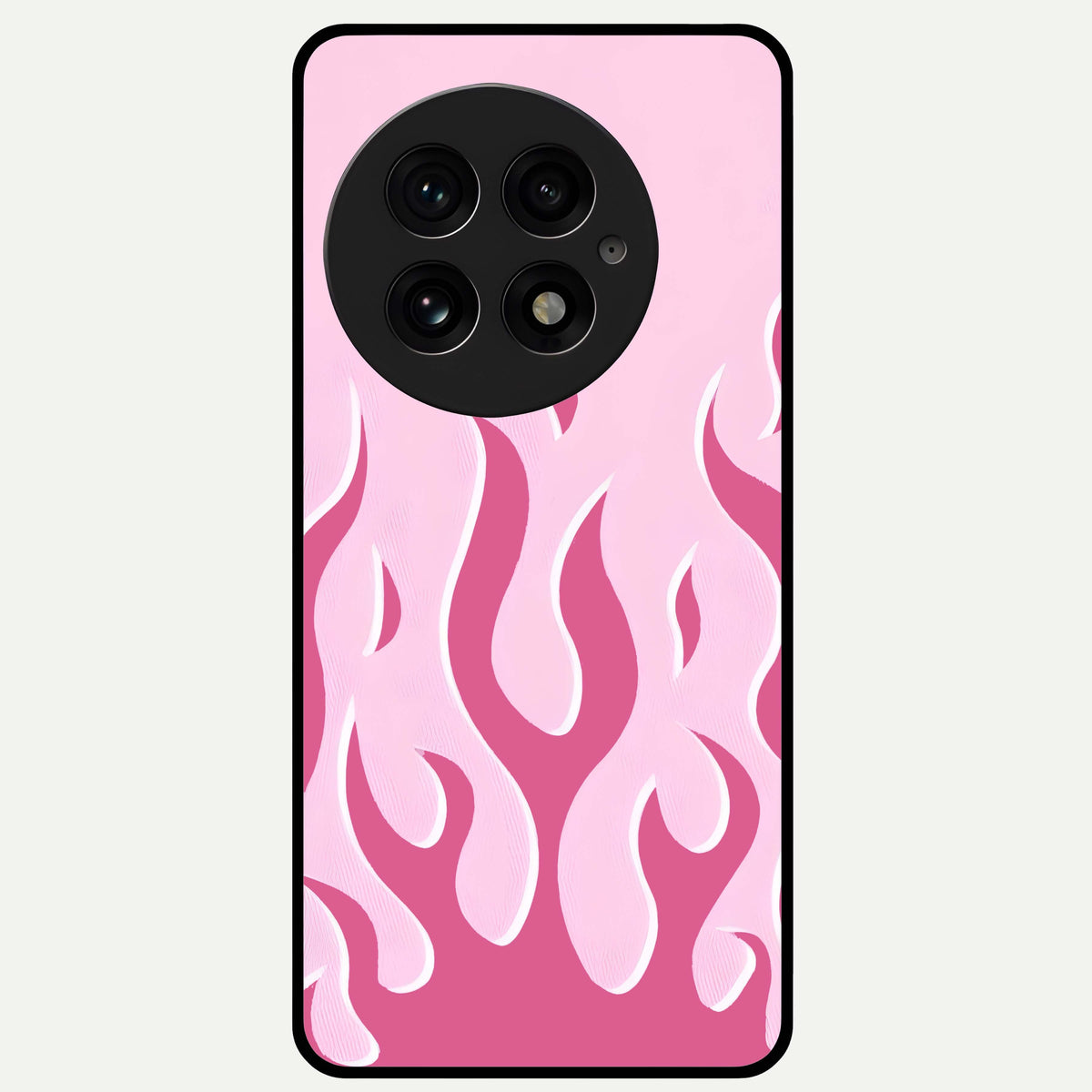  Blush Flame Energy Glass Case For OnePlus 13 back cover – full design glossy printed glass finish