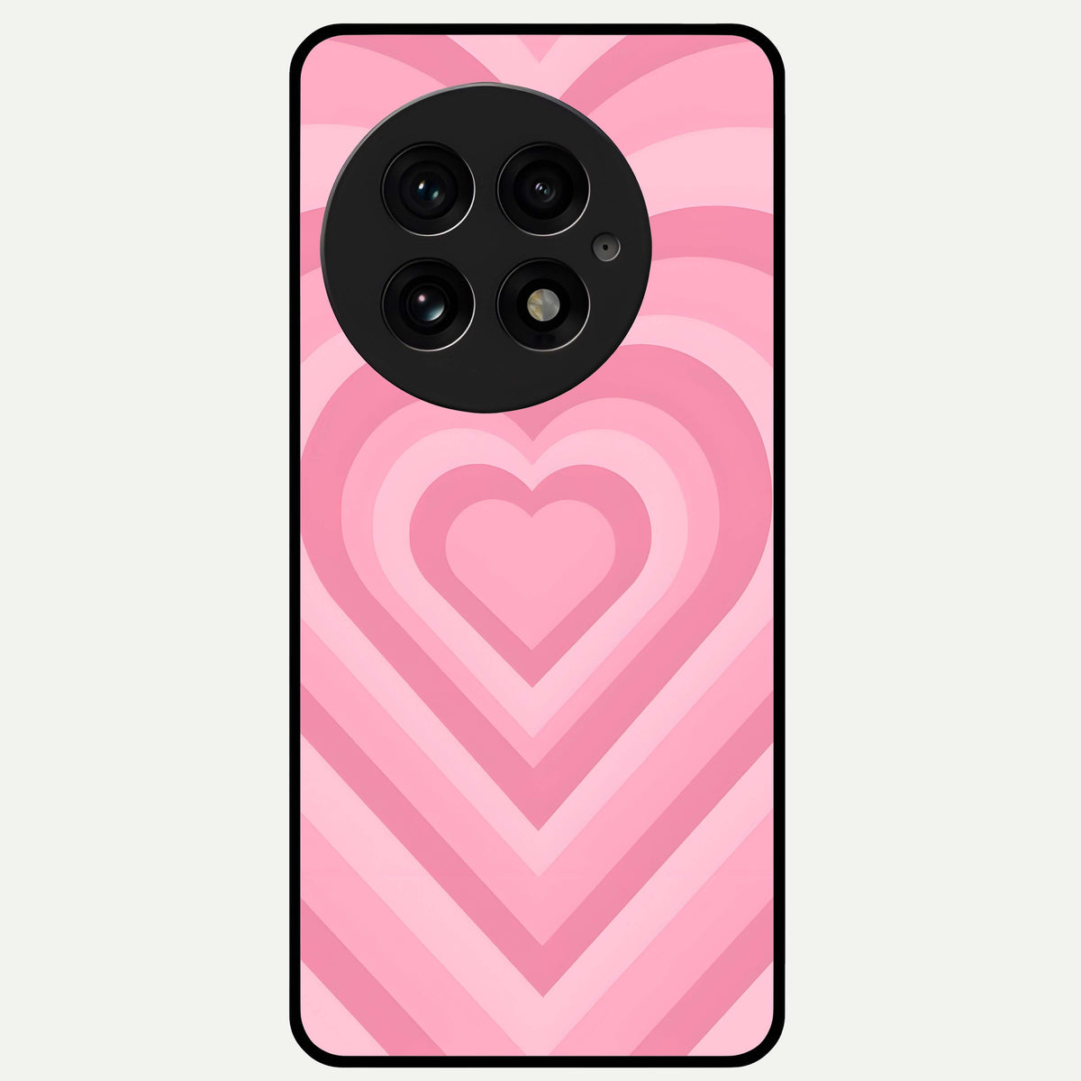  Blush Heart Waves Glass Case For OnePlus 13 back cover – full design glossy printed glass finish