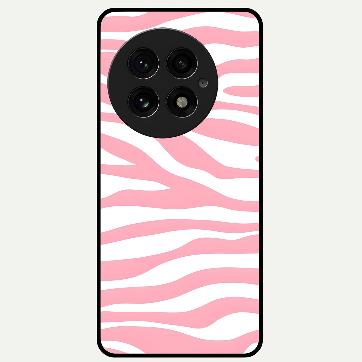  Blush Zebra Flow Glass Case For OnePlus 13 back cover – full design glossy printed glass finish