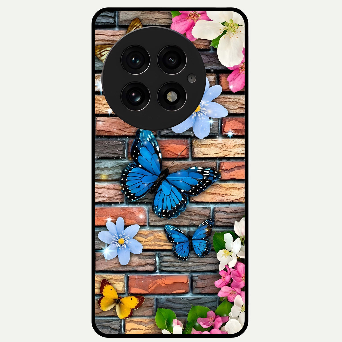  Brick Bloom Flight Glass Case For OnePlus 13 back cover – full design glossy printed glass finish
