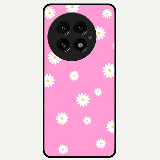  Bubblegum Daisy Pop Glass Case For OnePlus 13 back cover – full design glossy printed glass finish