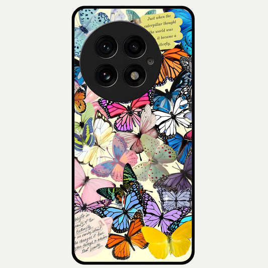  Butterflies Petal Dream Glass Case For OnePlus 13 back cover – full design glossy printed glass finish