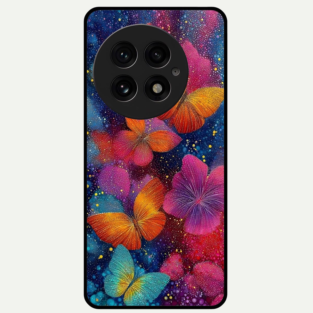  Butterfly Dream Mist Glass Case For OnePlus 13 back cover – full design glossy printed glass finish