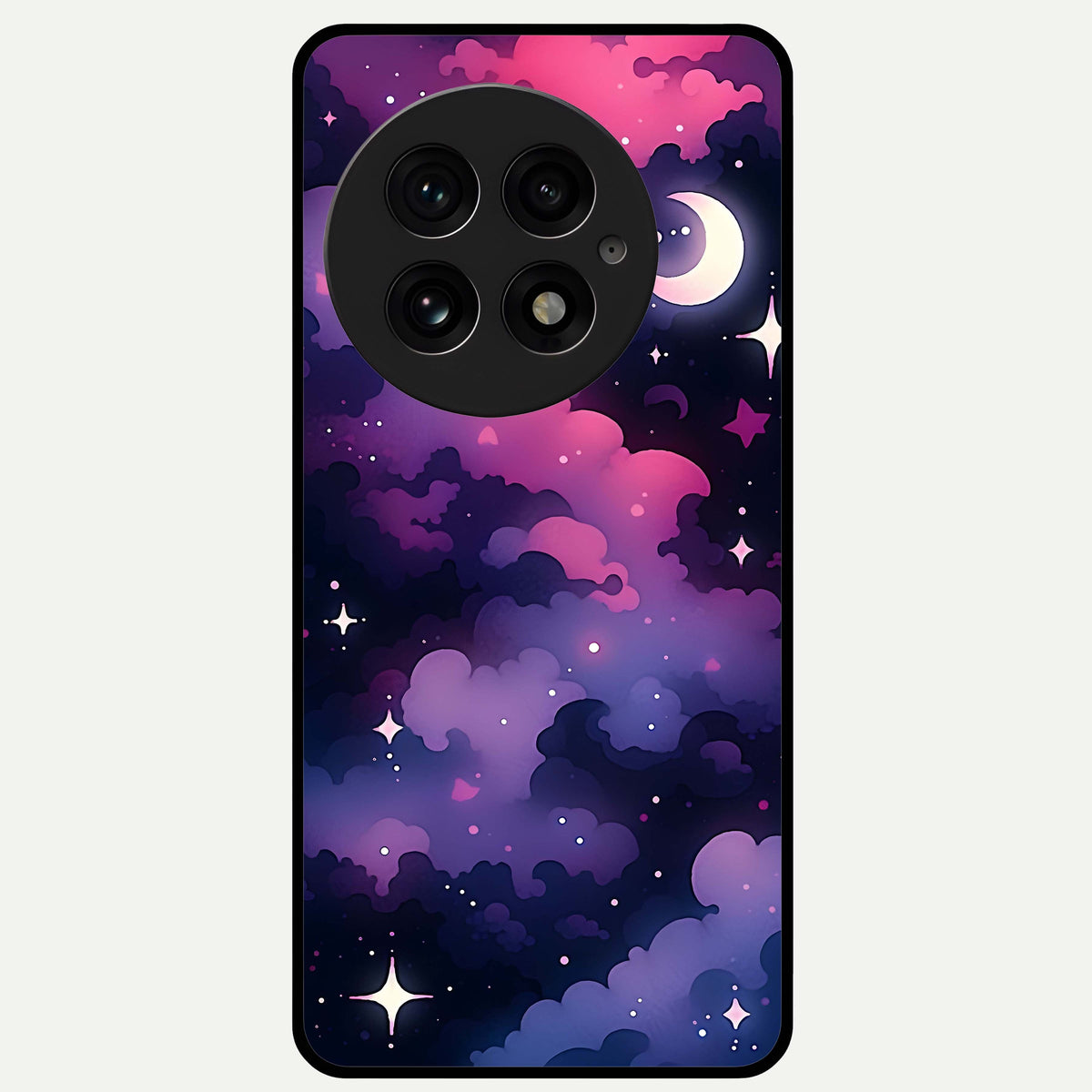  Celestial Moon Magic Glass Case For OnePlus 13 back cover – full design glossy printed glass finish