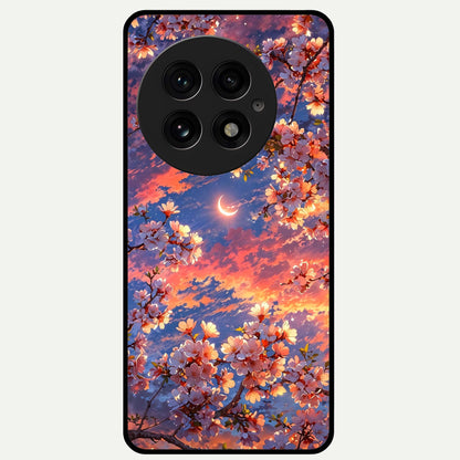  Celestial Sakura Sunset Glass Case For OnePlus 13 back cover – full design glossy printed glass finish