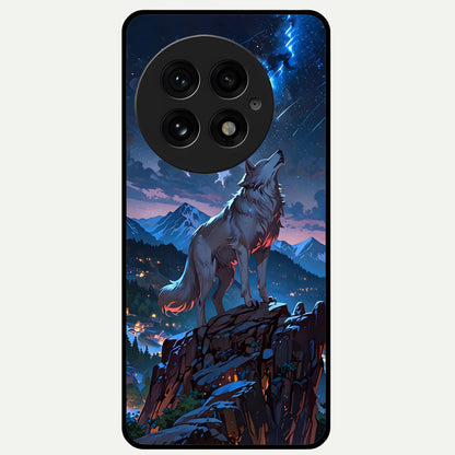  Celestial Wolf Howl Glass Case For OnePlus 13 back cover – full design glossy printed glass finish