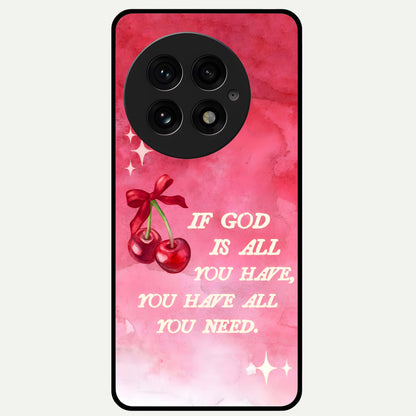  Cherry Quote Glass Case For OnePlus 13 back cover – full design glossy printed glass finish