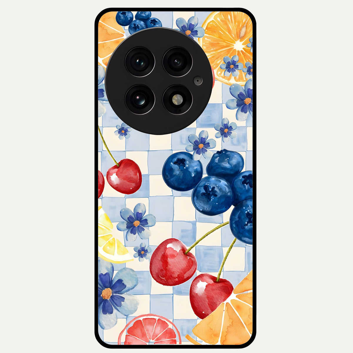  Citrus Bloom Joy Glass Case For OnePlus 13 back cover – full design glossy printed glass finish