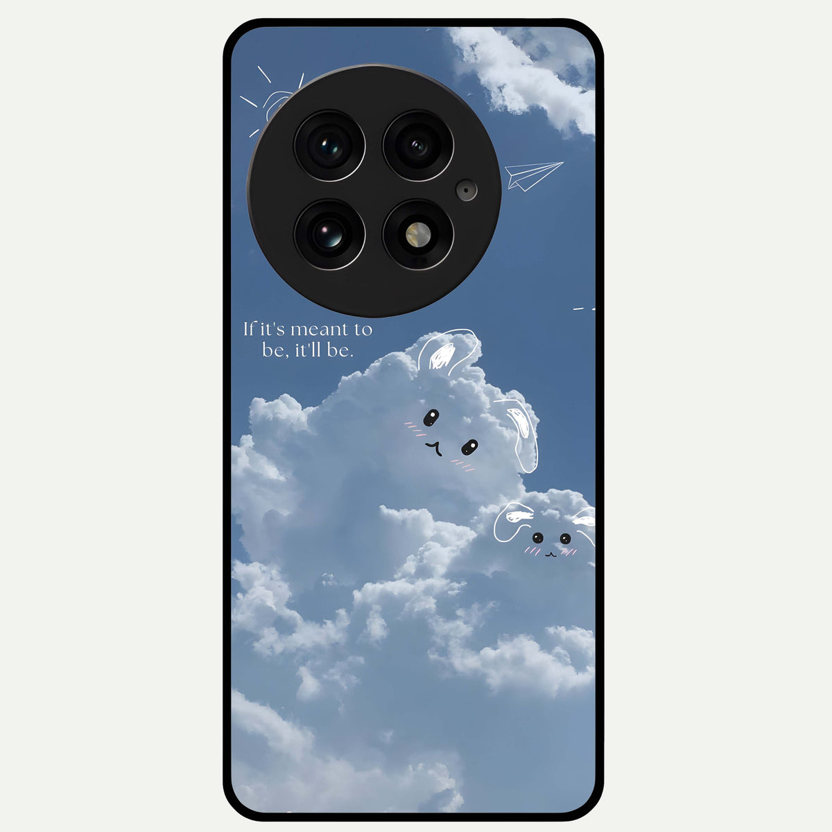  Cloud Bunny Dreams Glass Case For OnePlus 13 back cover – full design glossy printed glass finish