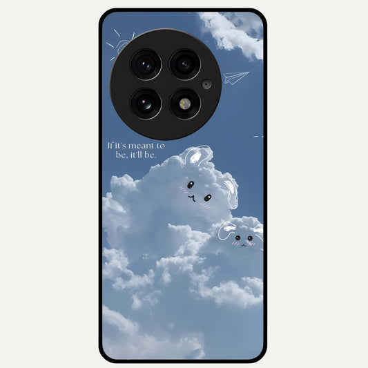  Cloud Bunny Dreams Glass Case For OnePlus 13 back cover – full design glossy printed glass finish