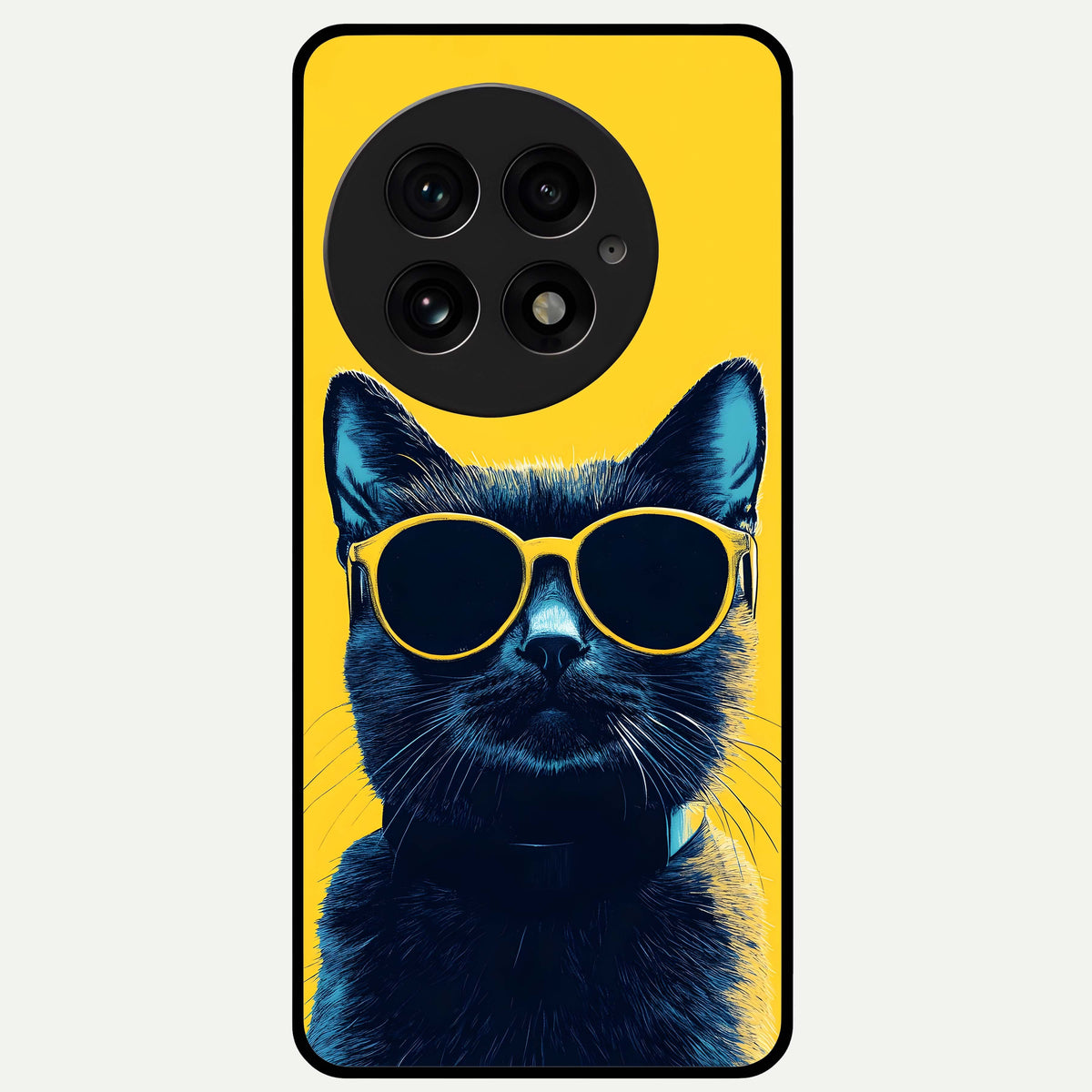  Cool Cat Vibes Glass Case For OnePlus 13 back cover – full design glossy printed glass finish