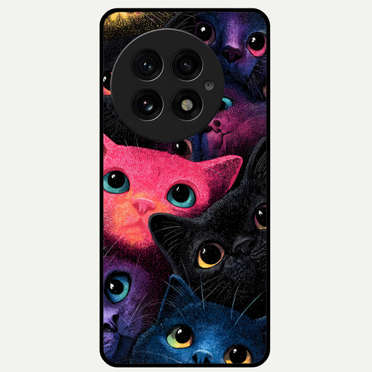  Cosmic Cats Dreams Glass Case For OnePlus 13 back cover – full design glossy printed glass finish